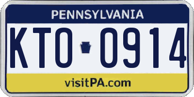 PA license plate KTO0914