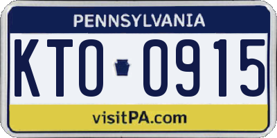 PA license plate KTO0915