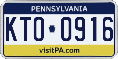 PA license plate KTO0916