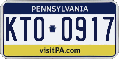 PA license plate KTO0917