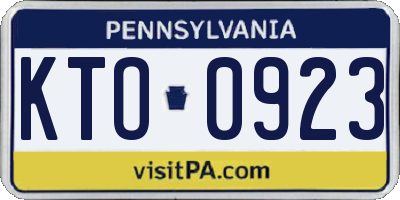 PA license plate KTO0923