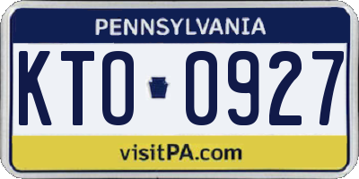 PA license plate KTO0927
