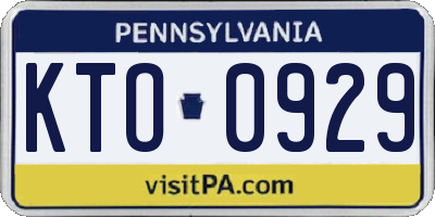 PA license plate KTO0929