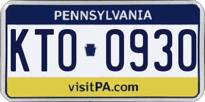 PA license plate KTO0930