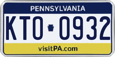 PA license plate KTO0932
