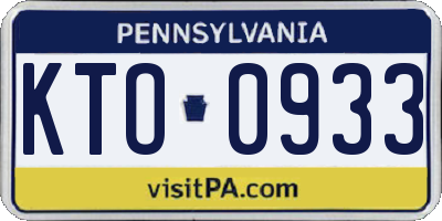 PA license plate KTO0933