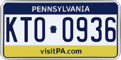 PA license plate KTO0936
