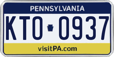 PA license plate KTO0937