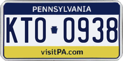 PA license plate KTO0938