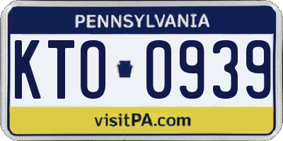 PA license plate KTO0939