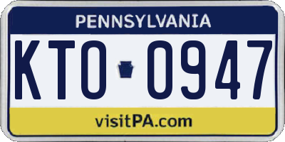 PA license plate KTO0947