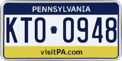 PA license plate KTO0948