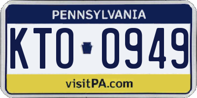 PA license plate KTO0949