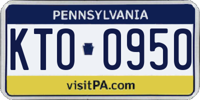 PA license plate KTO0950