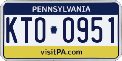 PA license plate KTO0951