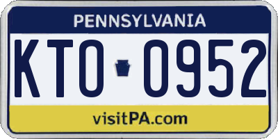PA license plate KTO0952