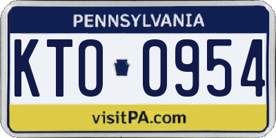 PA license plate KTO0954