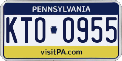 PA license plate KTO0955