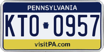 PA license plate KTO0957