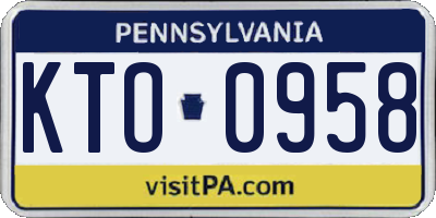 PA license plate KTO0958
