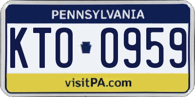 PA license plate KTO0959