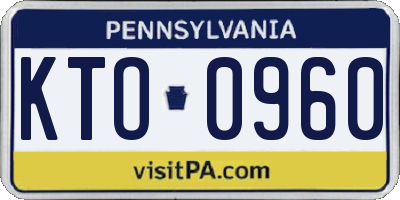 PA license plate KTO0960