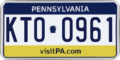 PA license plate KTO0961