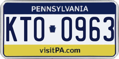 PA license plate KTO0963