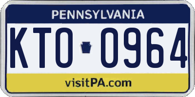 PA license plate KTO0964