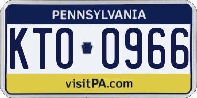 PA license plate KTO0966