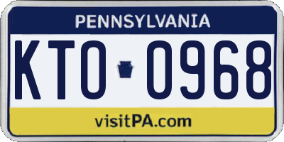 PA license plate KTO0968