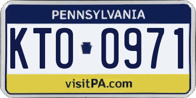 PA license plate KTO0971