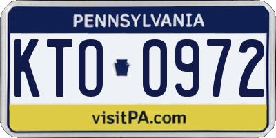 PA license plate KTO0972