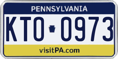 PA license plate KTO0973