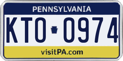 PA license plate KTO0974