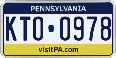 PA license plate KTO0978