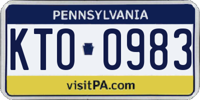 PA license plate KTO0983