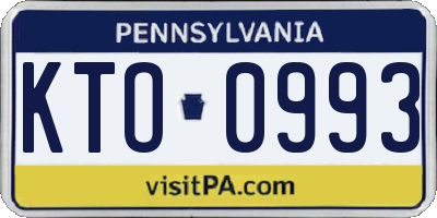 PA license plate KTO0993