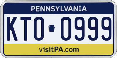 PA license plate KTO0999