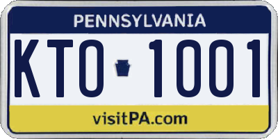 PA license plate KTO1001