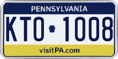 PA license plate KTO1008
