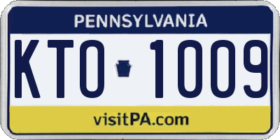 PA license plate KTO1009