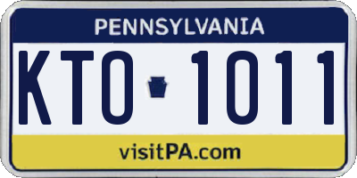 PA license plate KTO1011