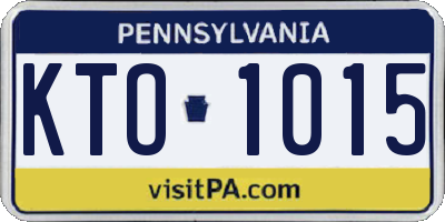 PA license plate KTO1015