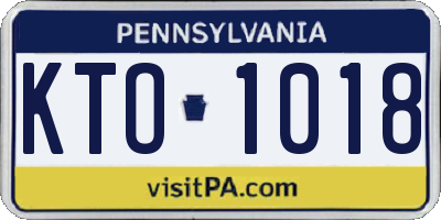 PA license plate KTO1018