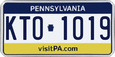 PA license plate KTO1019