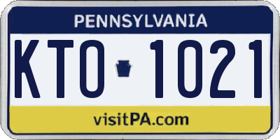 PA license plate KTO1021