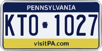 PA license plate KTO1027