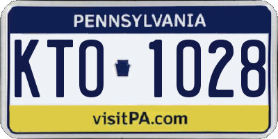 PA license plate KTO1028