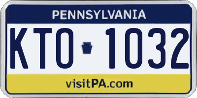 PA license plate KTO1032